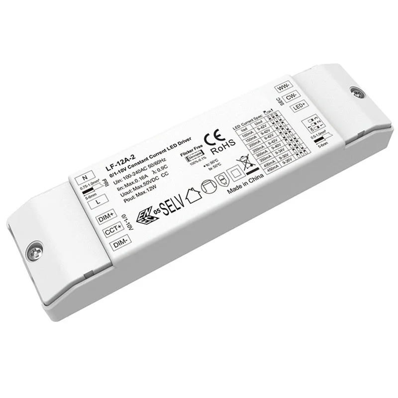 Driver LED regulável de corrente constante 12W 0-10V CCT
