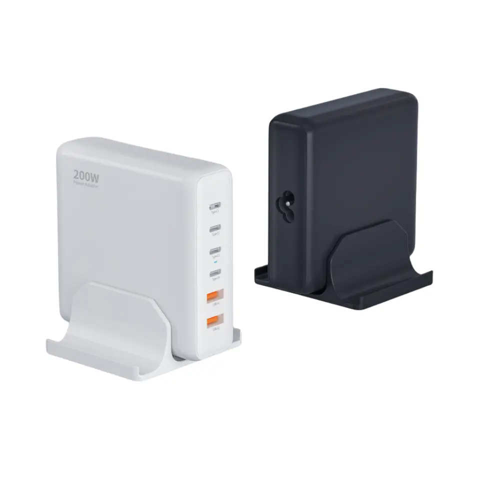 Carregador PD de mesa de 200 W com 6 portas tipo C