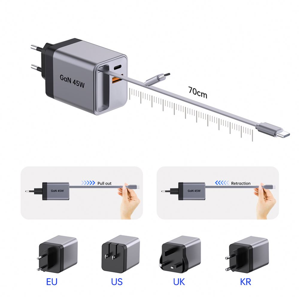 Novo favorito para carregamento rápido: carregamento rápido retrátil