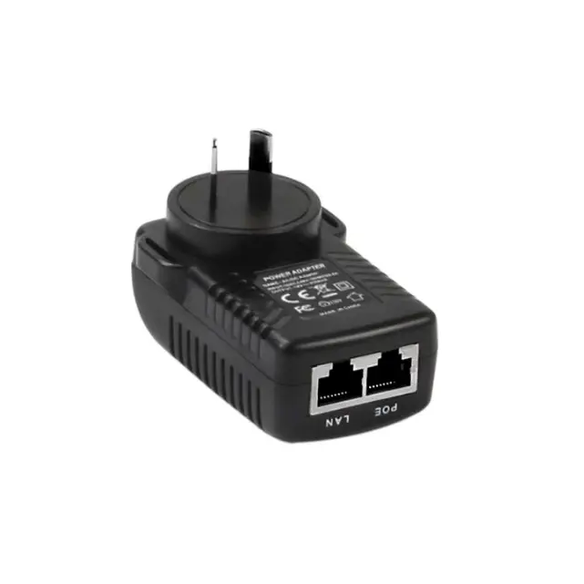 Adaptador de parede POE 24V 1A Injetor POE de porta dupla