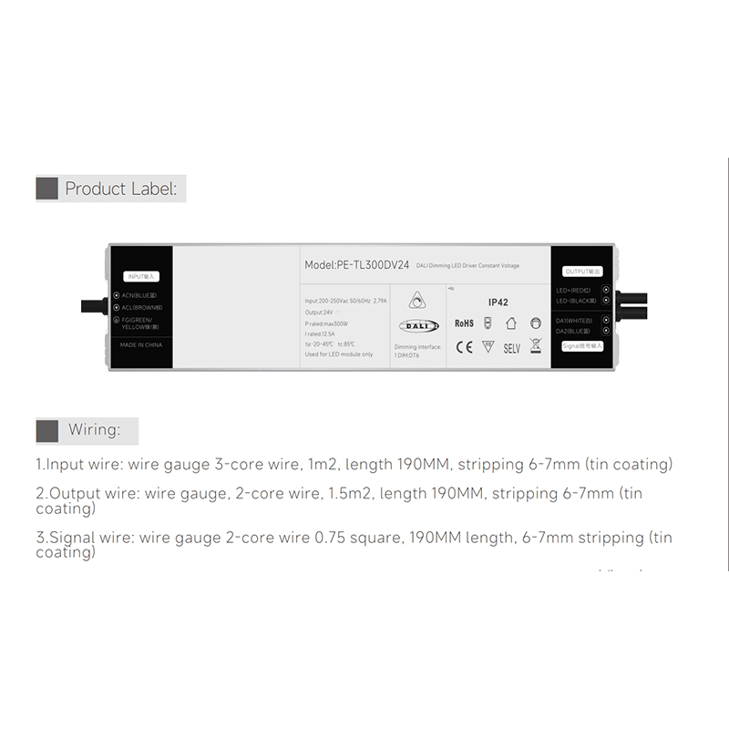 Driver de LED regulável DALI de corrente constante de 250W