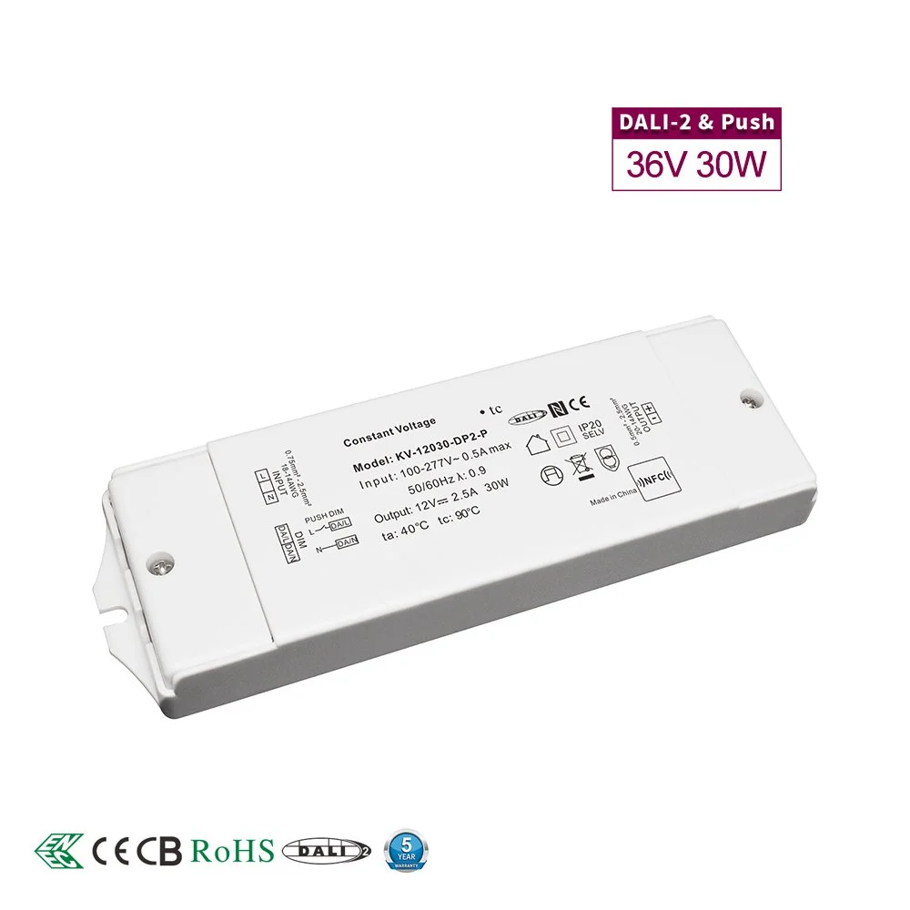 Driver LED regulável DALI de tensão constante 36V 30W