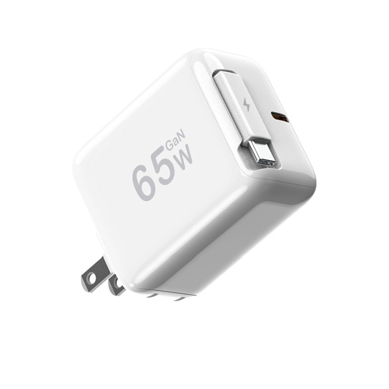 Carregador PD de 65 W com cabo usb c tratável