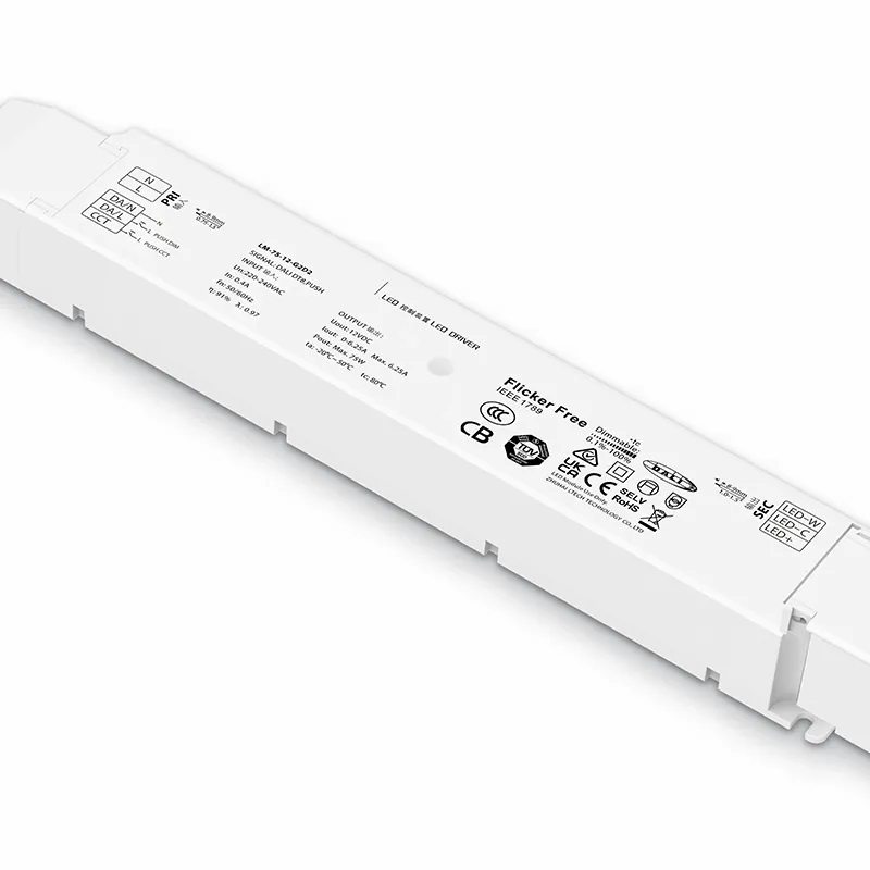 Driver LED regulável DALI de tensão constante 75W 12V