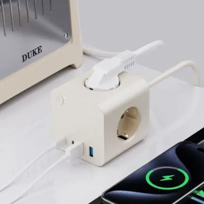 Faixa de energia da UE com tomadas PD USB 3 AC de 25 W